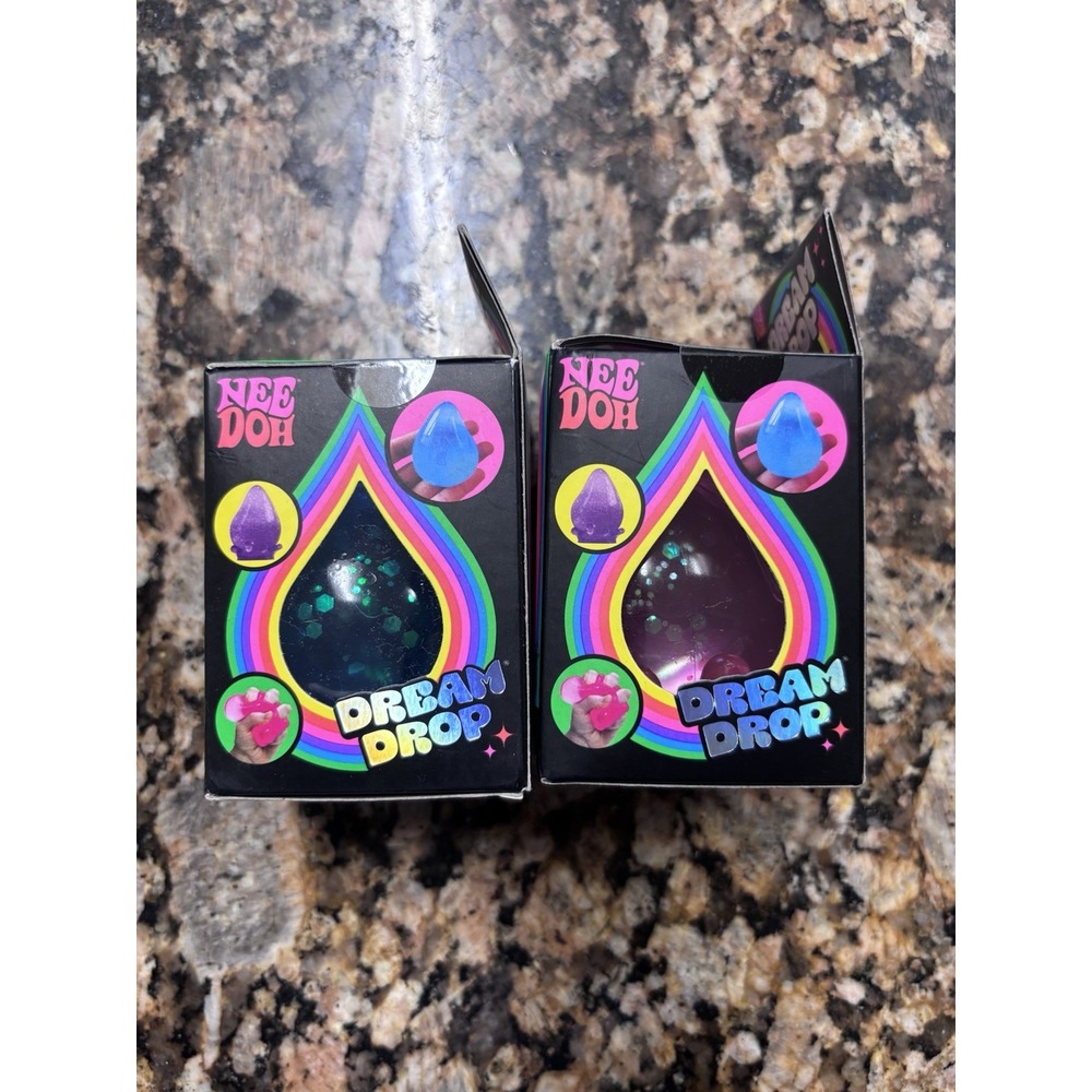 NeeDoh Dream Drop Stress Balls Lot of 2 Glitter Tear Drop Squishy Toys - Picture 3 of 6